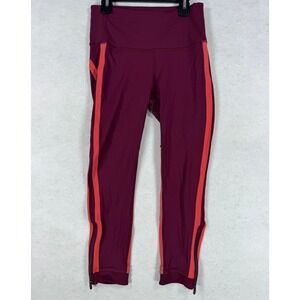 Lululemon Tight Stuff Tight II Bordeaux Drama Coral Running‎ Leggings Size 6